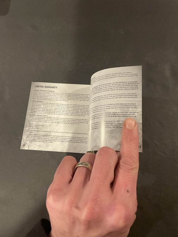 smackdown vs raw 2008 ds Manual only