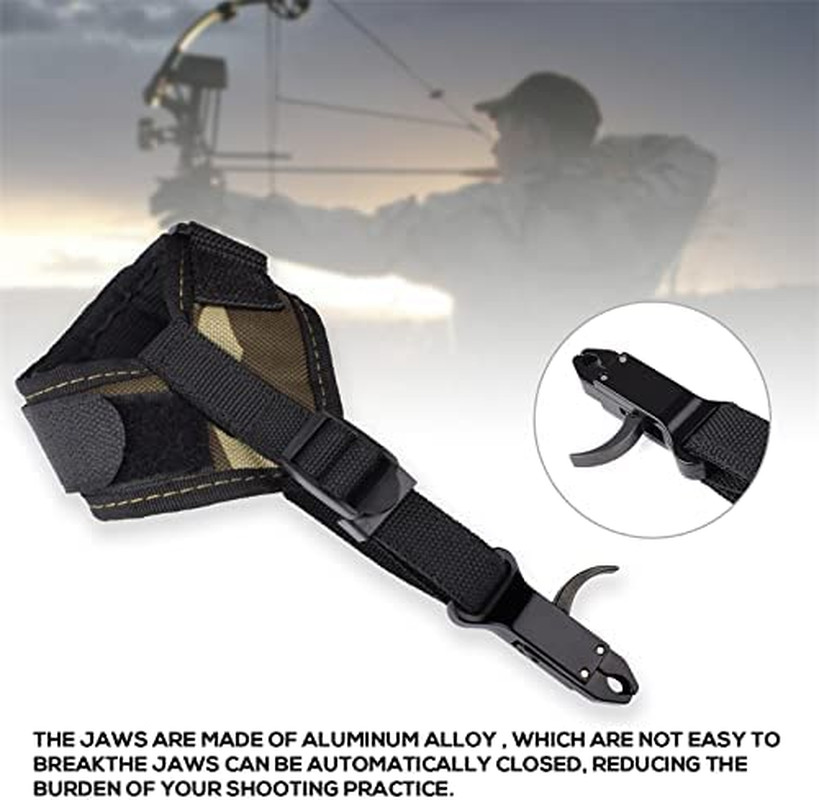 Elong Adjustable Archery Compound Bow Release Aid with Foldback Design- Black Wr