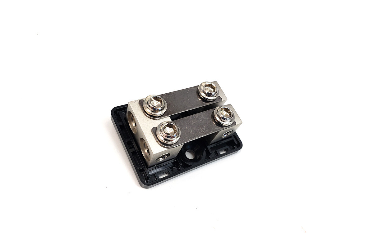 KnuKonceptz Bassik 2 Way 4 Gauge to 4 / 8 Gauge Mini ANL Fuse Block w Fuses