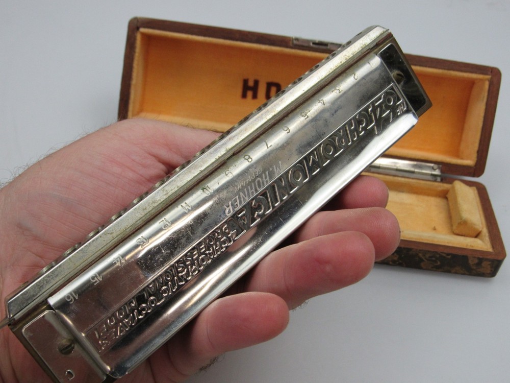 Vintage HOHNER 64 Chromonica Harmonica Professional Model Key C 4 Octaves