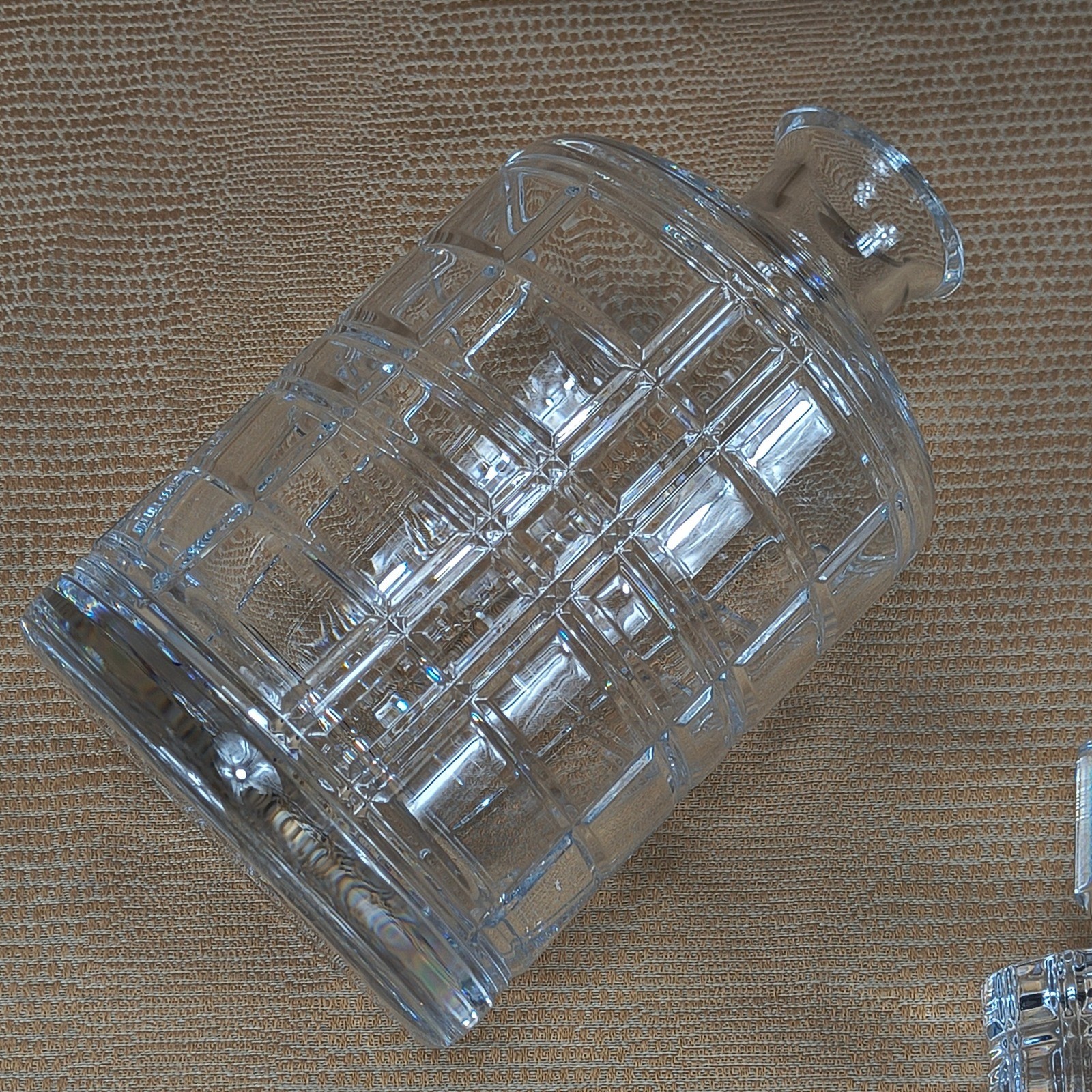 Ralph Lauren Hudson Plaid Crystal Decanter and 2 Glasses Gift Set