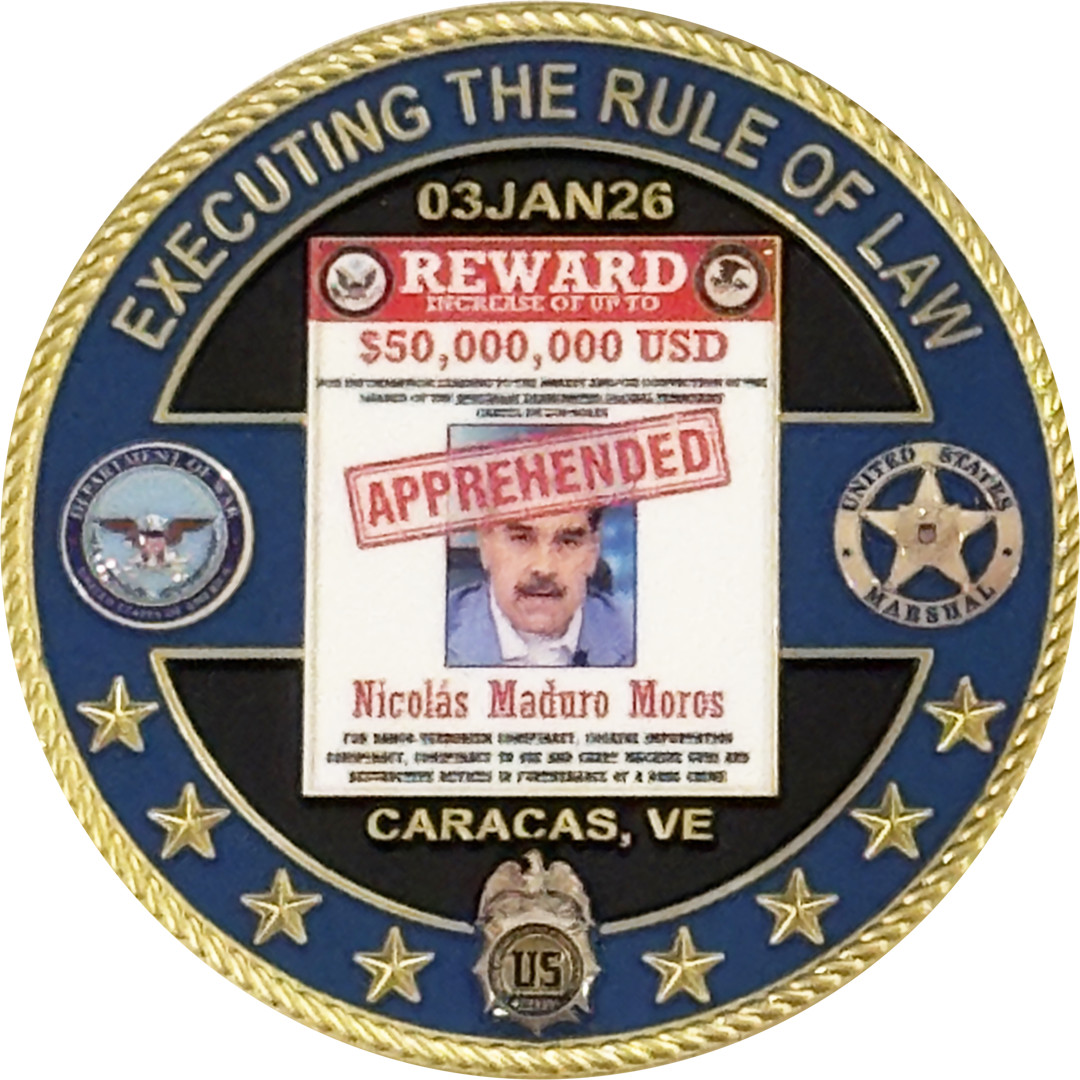 DL12-2 Dept of War DEA USMS Secretary Hegseth Pam Bondi Maduro Challenge Coin