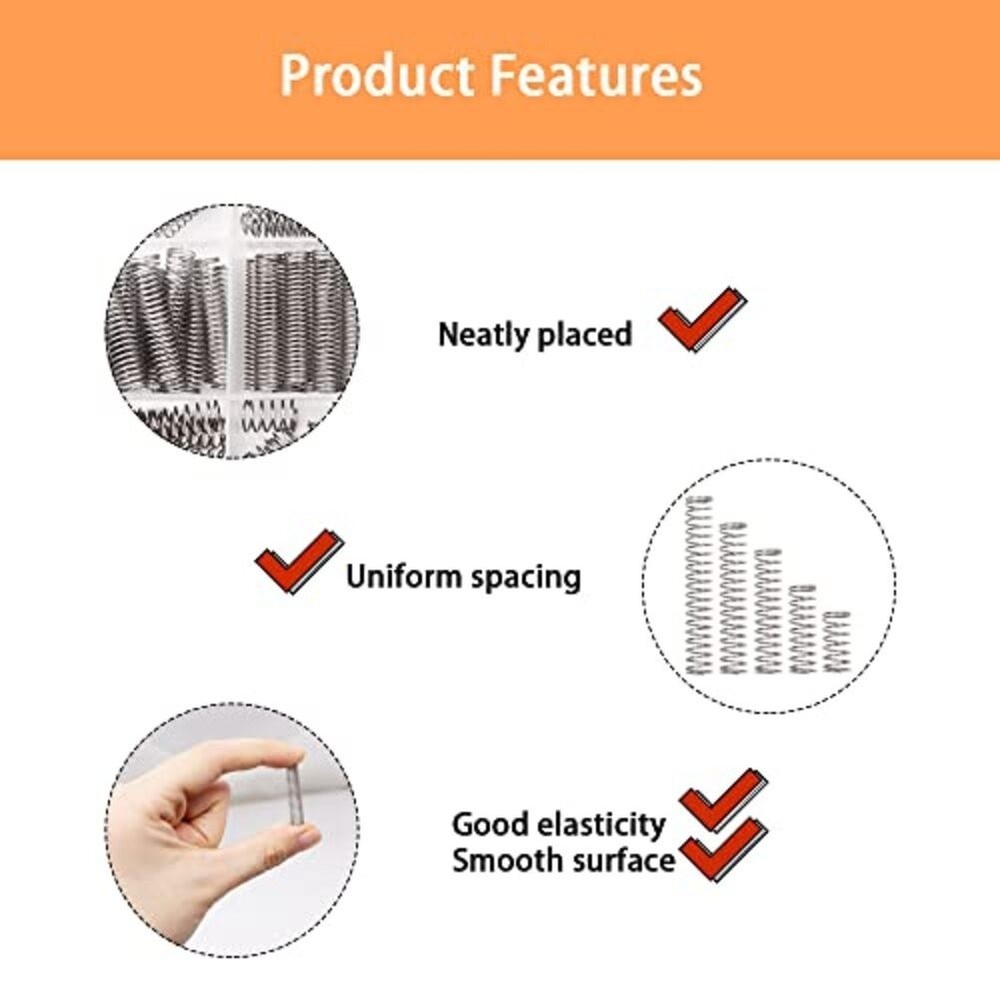 200 PCS Assorted Metal Compression Tension Hook Springs with Storage Box