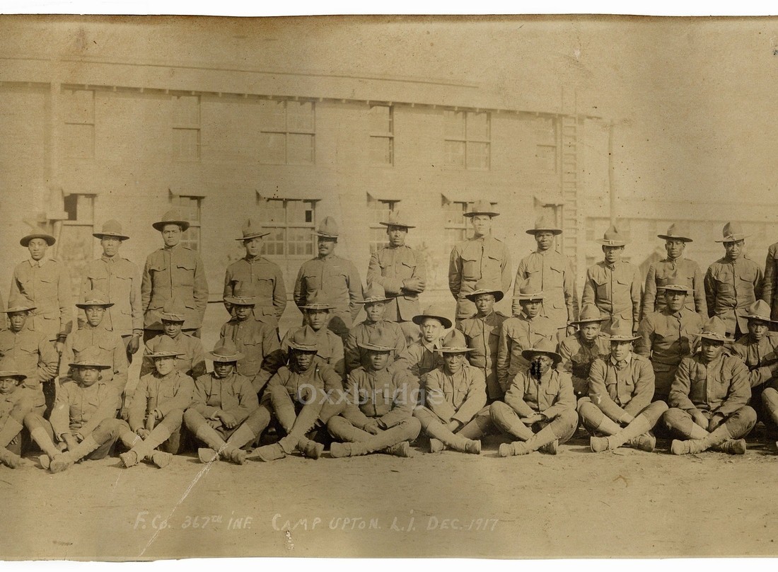 Buffalo Soldiers 1917 African American Black Regiment 367th Panoramic Photo Army