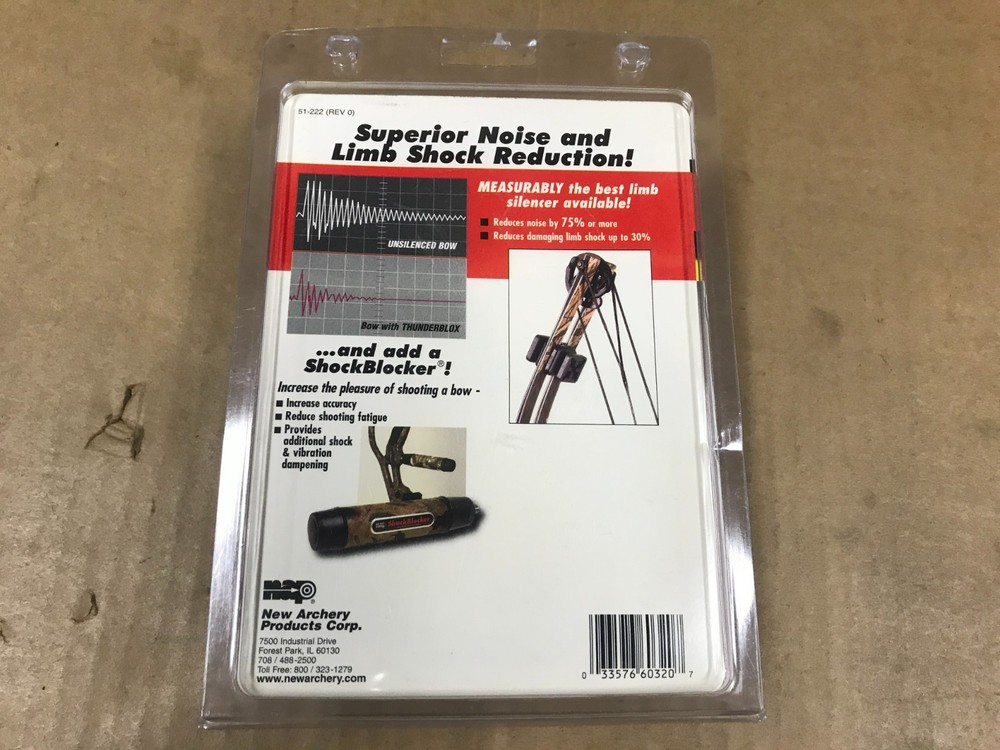 New NAP Thunder Blox Ultra Bow Limb Silencer Double Split Limb - Model 60-320