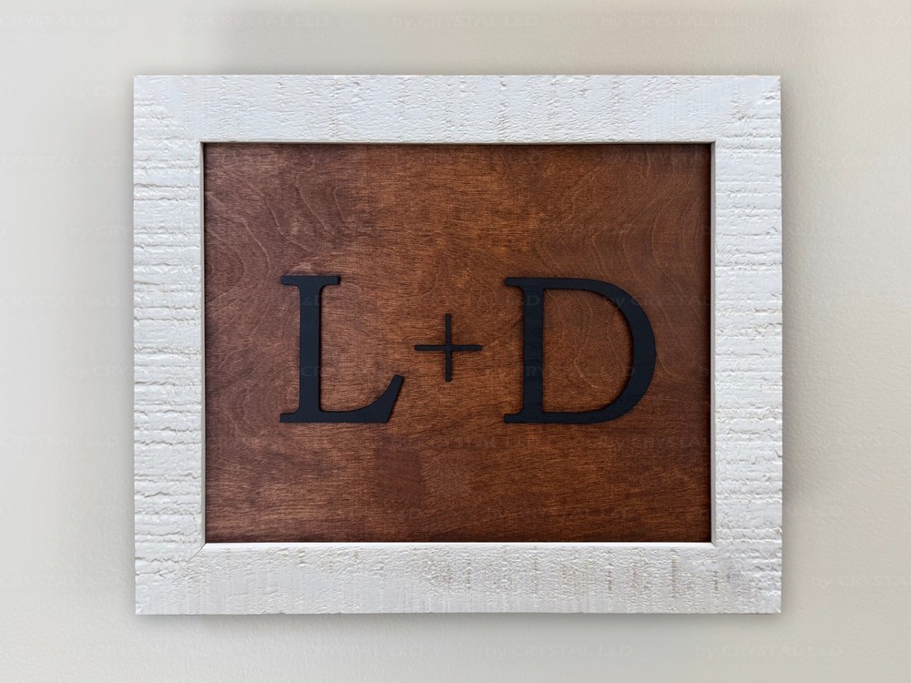 Hidden Gun Storage Wall Art – Personalized Concealment Case 3D Initials *WHITE