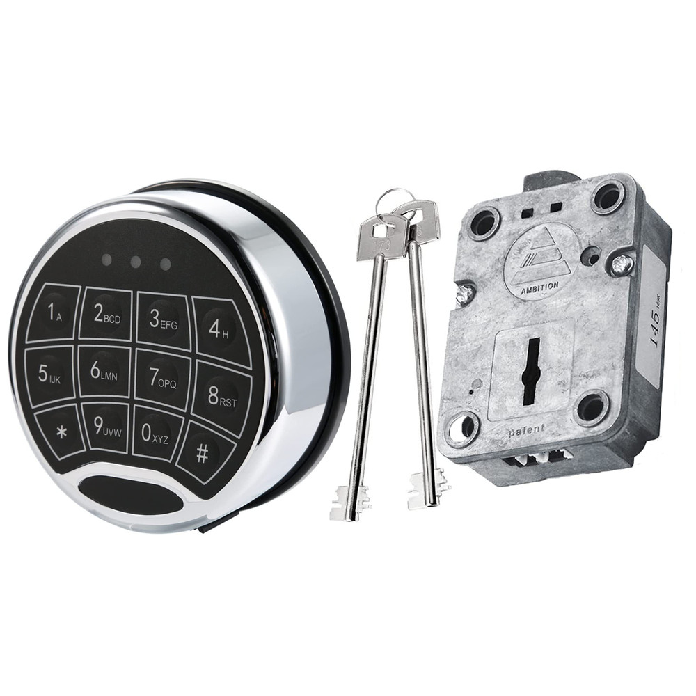 Ambition Electronic Safe Lock Replacement Swing Bolt Lock & 2 Override Keys