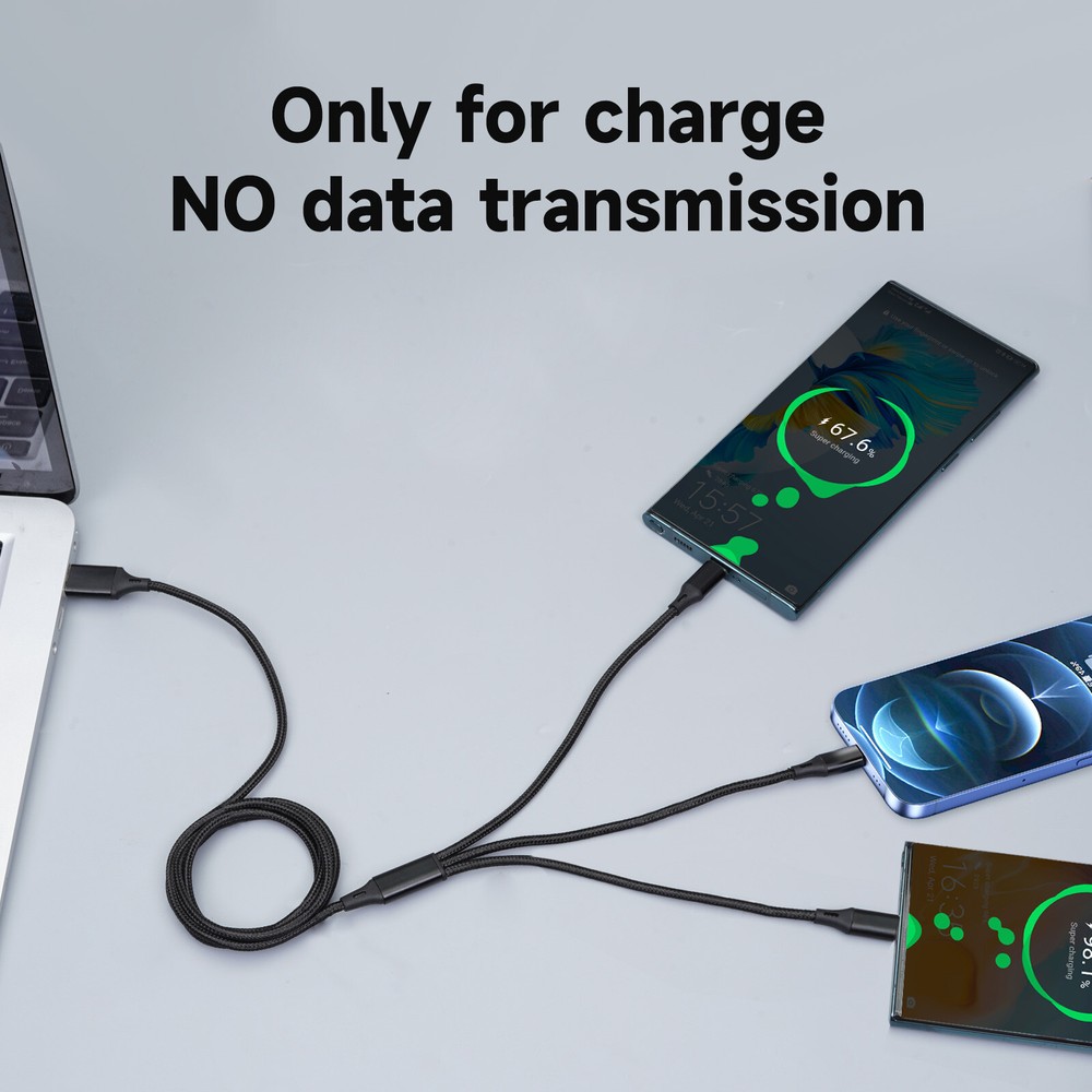 3 in 1 Fast USB Charging Cable Universal Multi Function Cell Phone Charger Cord