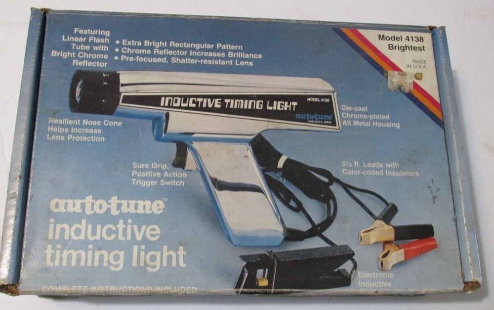 Engine Timing Light, Vintage Auto-Tune Inductive Timing Light Model No. 4138 USA