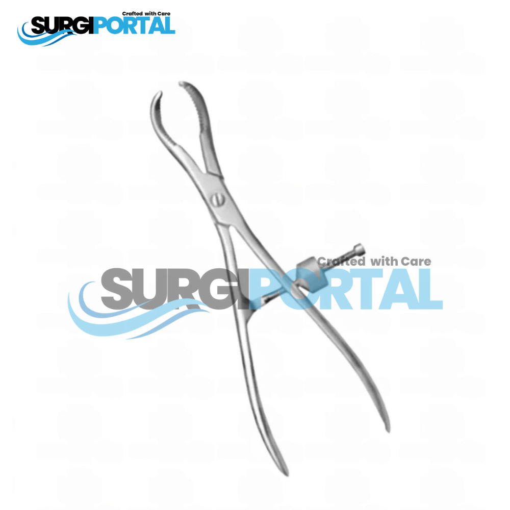 Bone Reduction Forceps, with Speed Lock, Curved, 9 Premium German Stainless