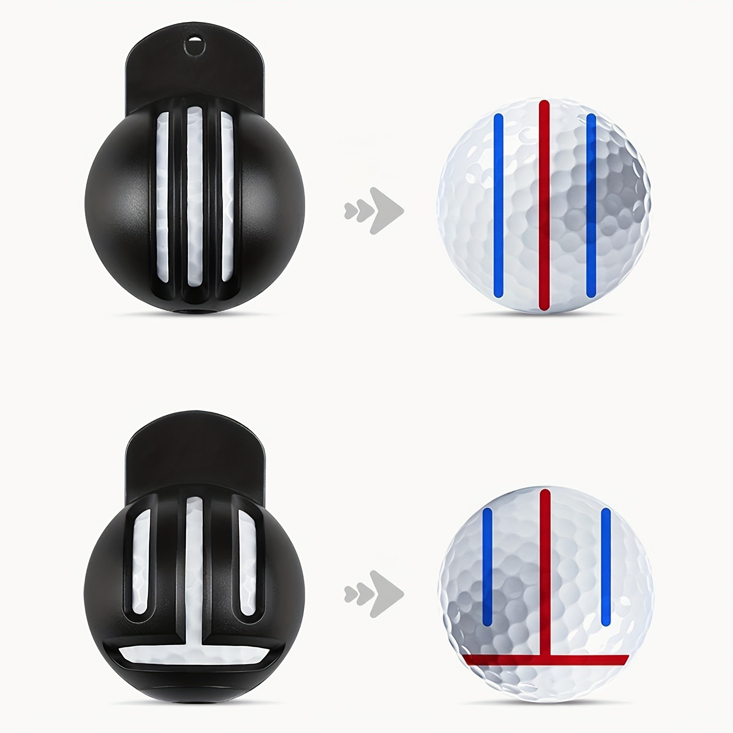 Advanced Effortless Golf Ball Alignment Tool Design with 2 Stamp