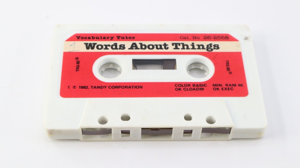 Words That Act & About Things Computer Program Cassette Radio Shack TRS-80 Tandy