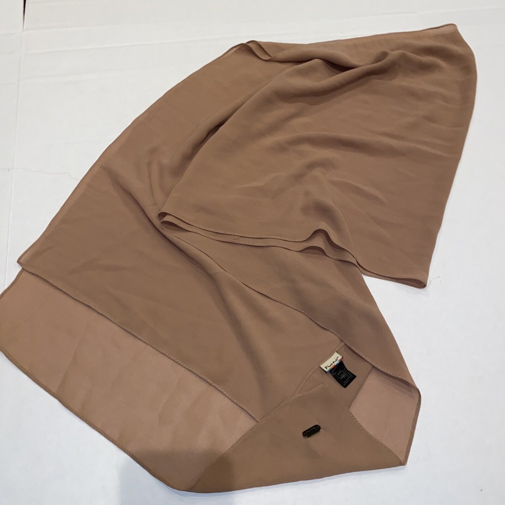 EC solid beige 71"X 19" chiffon scarf Islam HIJAB