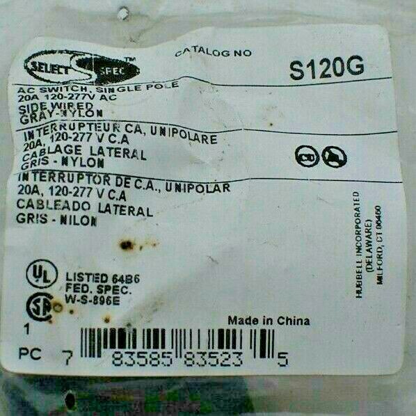 Hubbell Select Spec S120G AC Switch