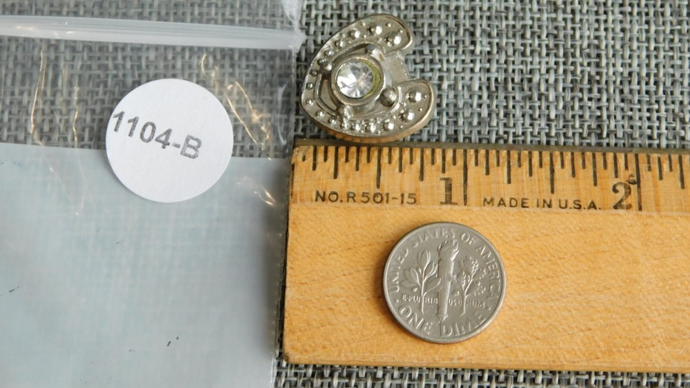 Antique Vtg Stud Button Pot Metal with Paste Aprx: 7/8" #1104-B