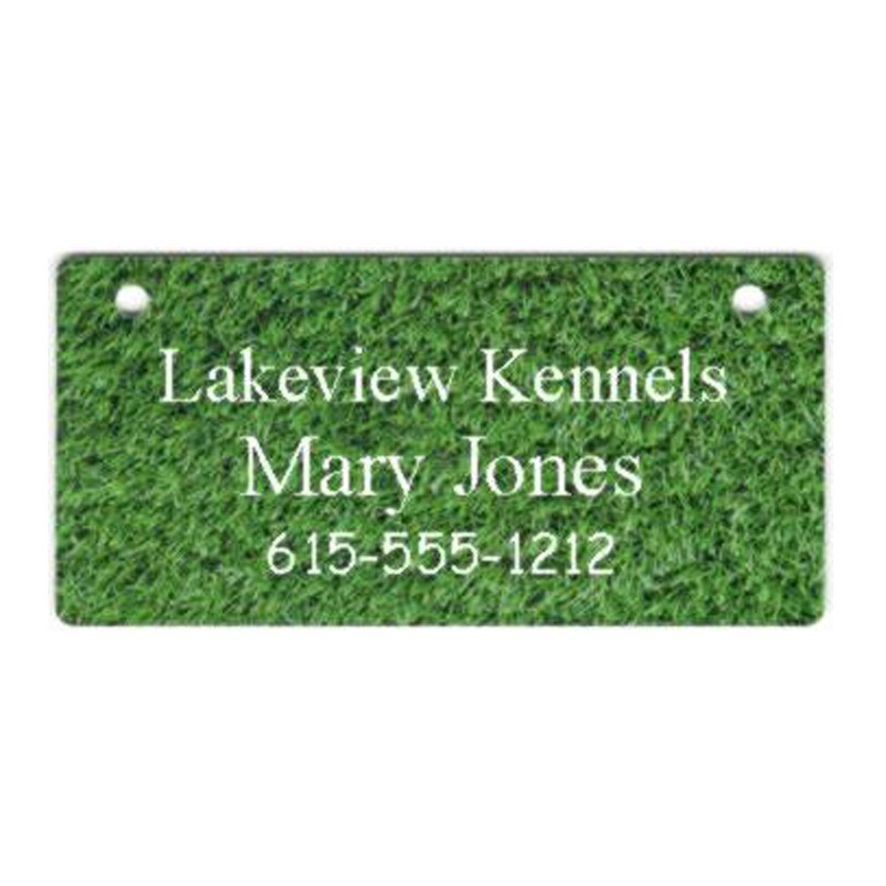 Grass Design  Personalized 5" x 2.5" Dog Crate Tag