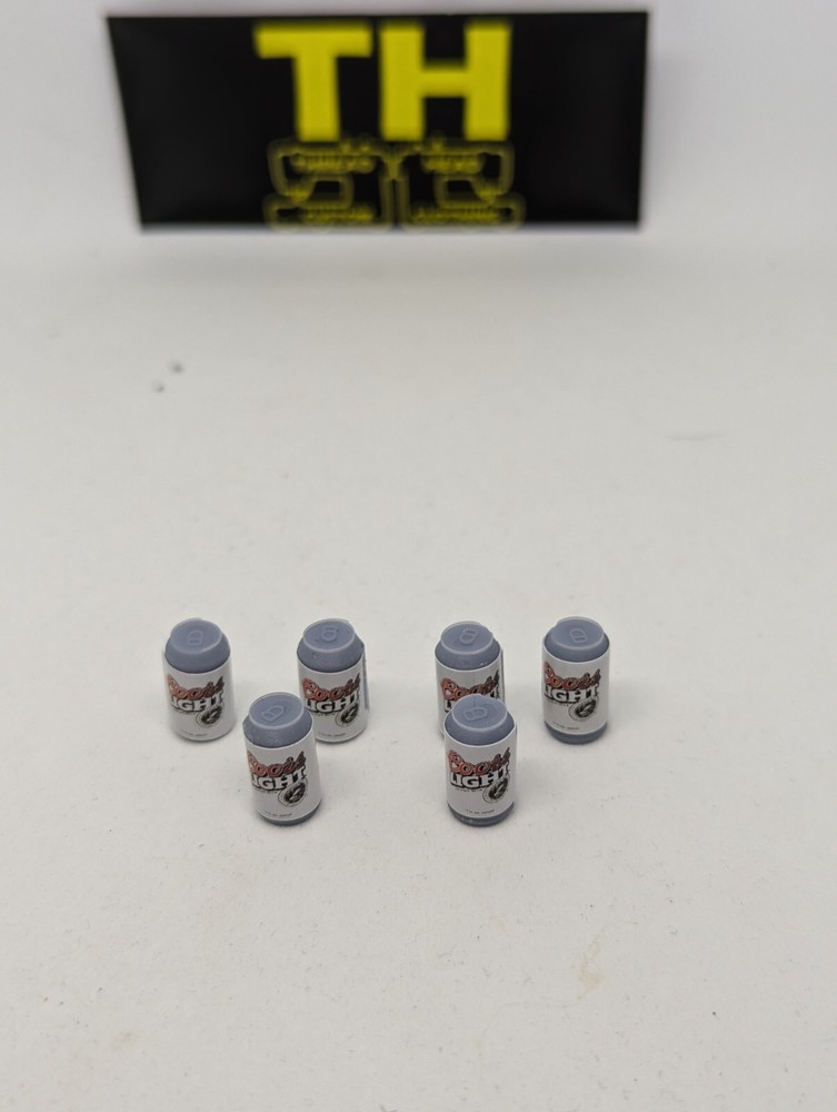 6 Mini Coors Light Beer cans for action figure 1:12 scale WWE AEW