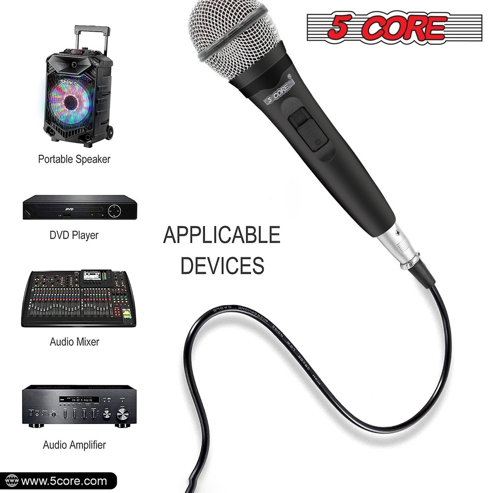 5Core Premium Vocal Dynamic Cardioid Handheld Microphone Unidirectional Mic