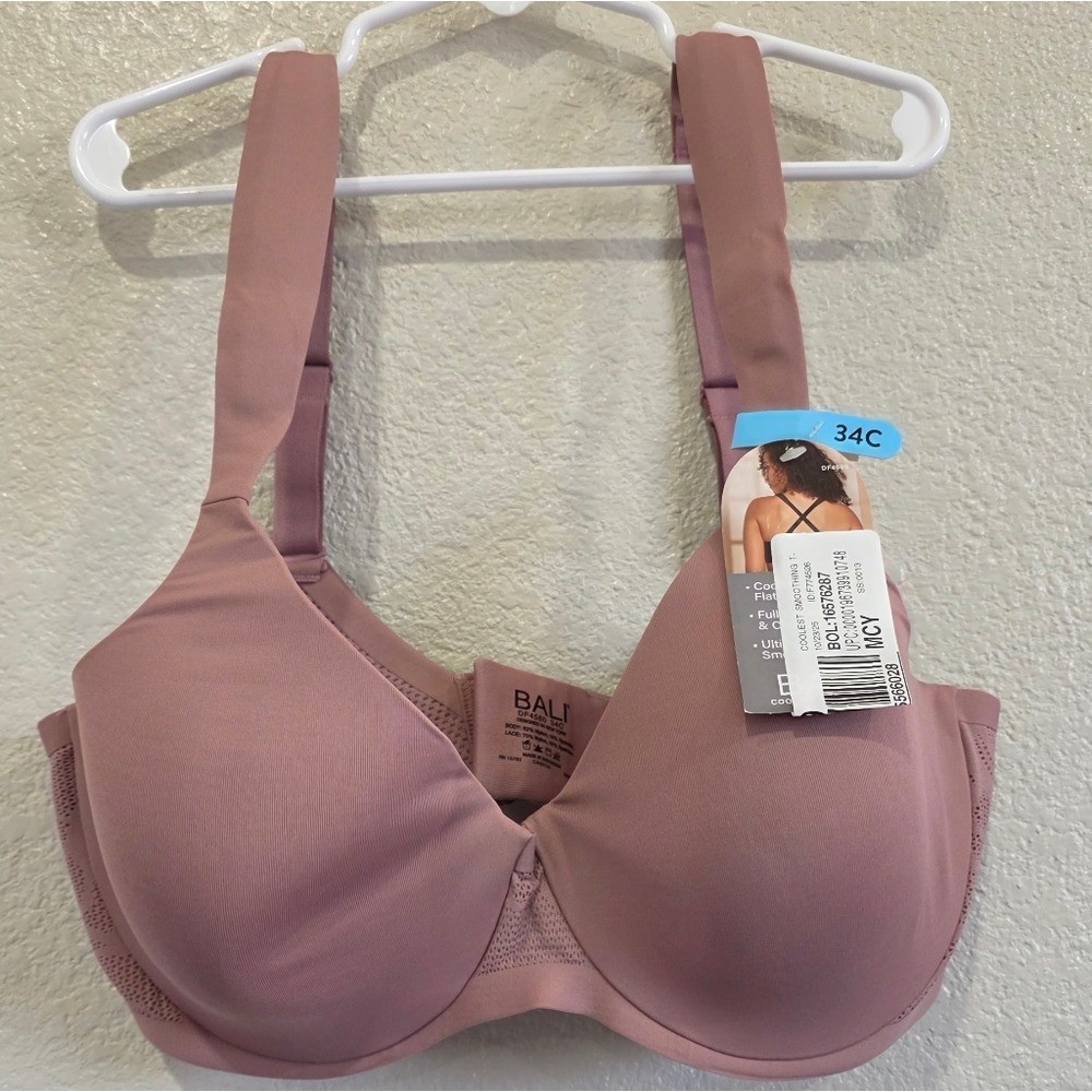 Bali Full-Coverage Underwire Bra in Mauve Pink