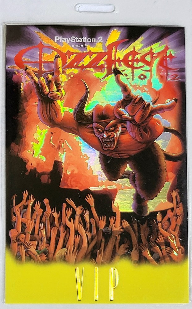 * OZZFEST * - 2002 - OZZY OSBOURNE - LAMINATED BACKSTAGE PASS - REFLECTIVE FOIL