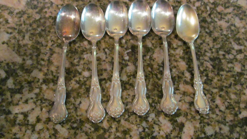 *5 Vintage COFFFEE SPOONS 1935 silverware spoon Elliott Supply co.
