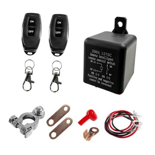 Remote Battery Disconnect Switch, 12V Top Post Negative Cut Off Switch with 2