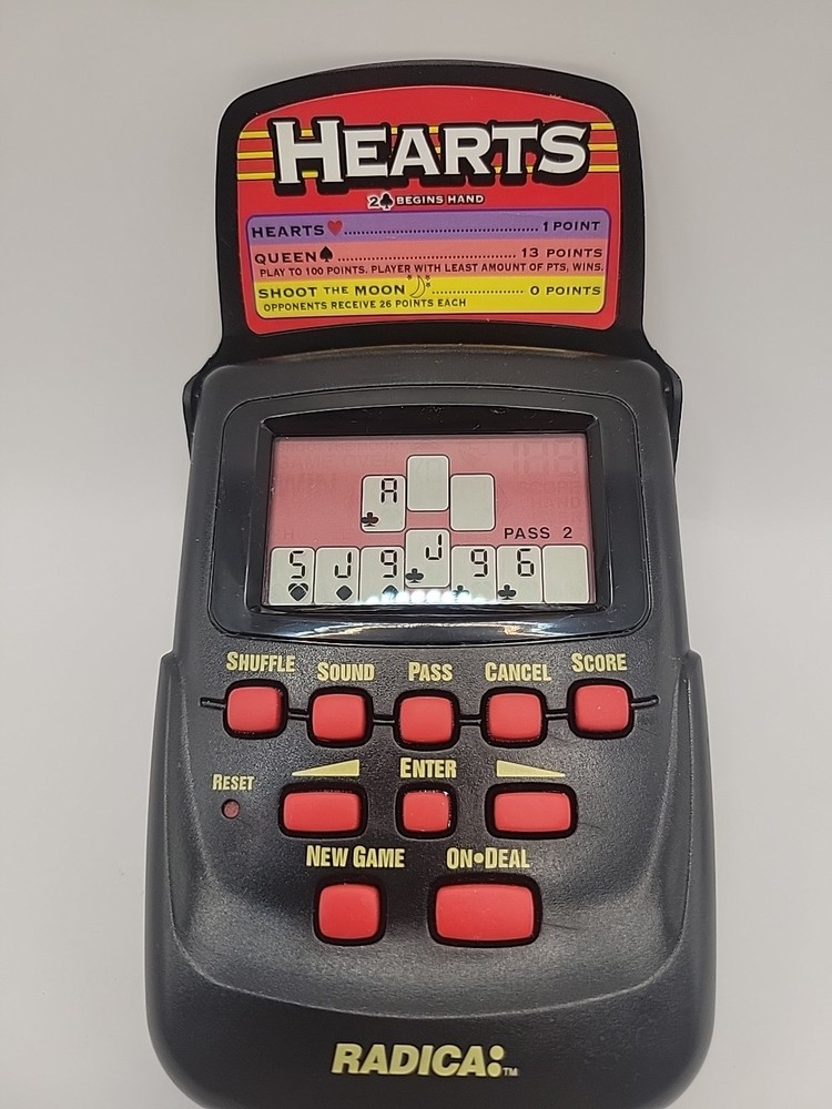 Radica: Hearts Handheld Electronic Game Model 3661 Working & Tested