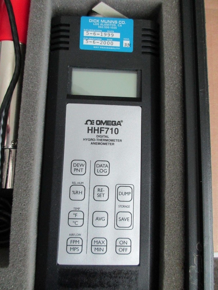 Omega Engineering HHF710 Hygro-Thermo Anemometer Complete Kit