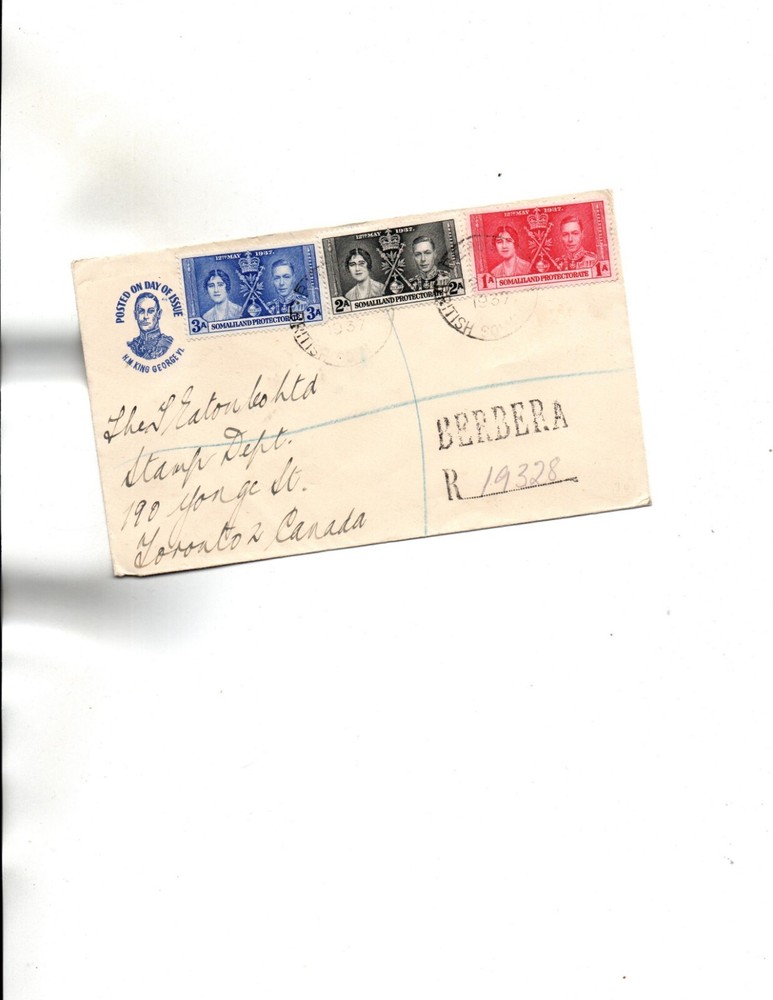 Somaliland FDC -1937 to Canada