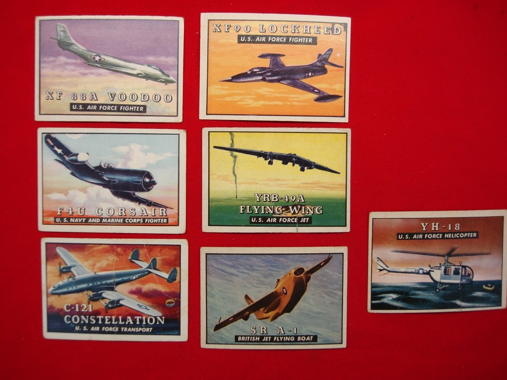 1952 TOPPS WINGS - 7 DIFF. CARDS - COLORFUL & INFORMATIVE