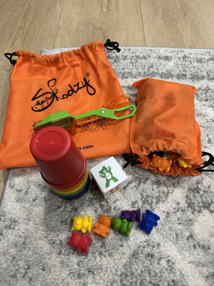 Skoolzy Rainbow Counting Bears with Sorting Cups & Dice & Skoolzy Nuts & Bolts