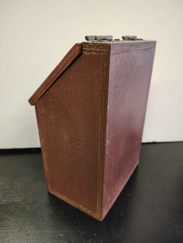 Wooden "Red Rooster Tea" Rustic Storage Box
