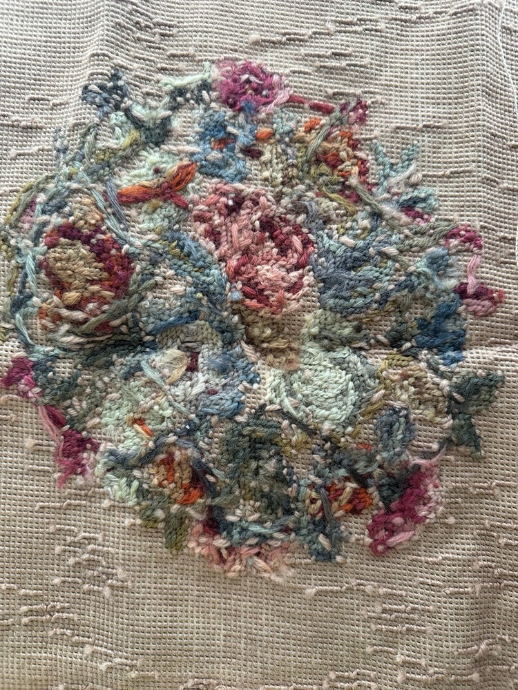 Antique Needlepoint Chair Cover