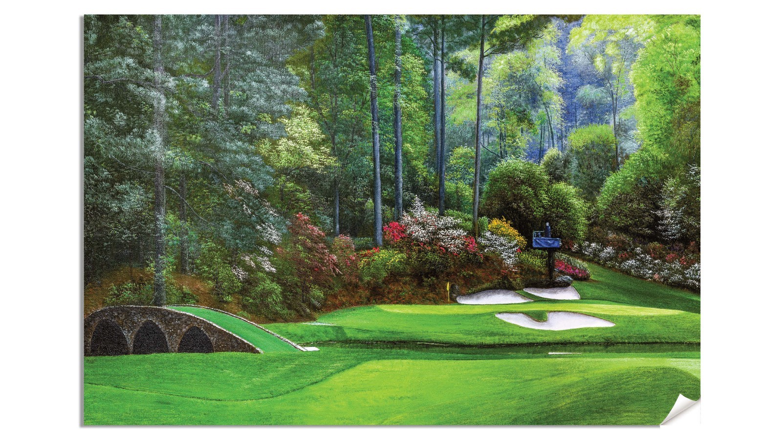 Augusta National Golf Hole 12 Golden Bell Masters Amen Corner PGA  Art Print Ri4
