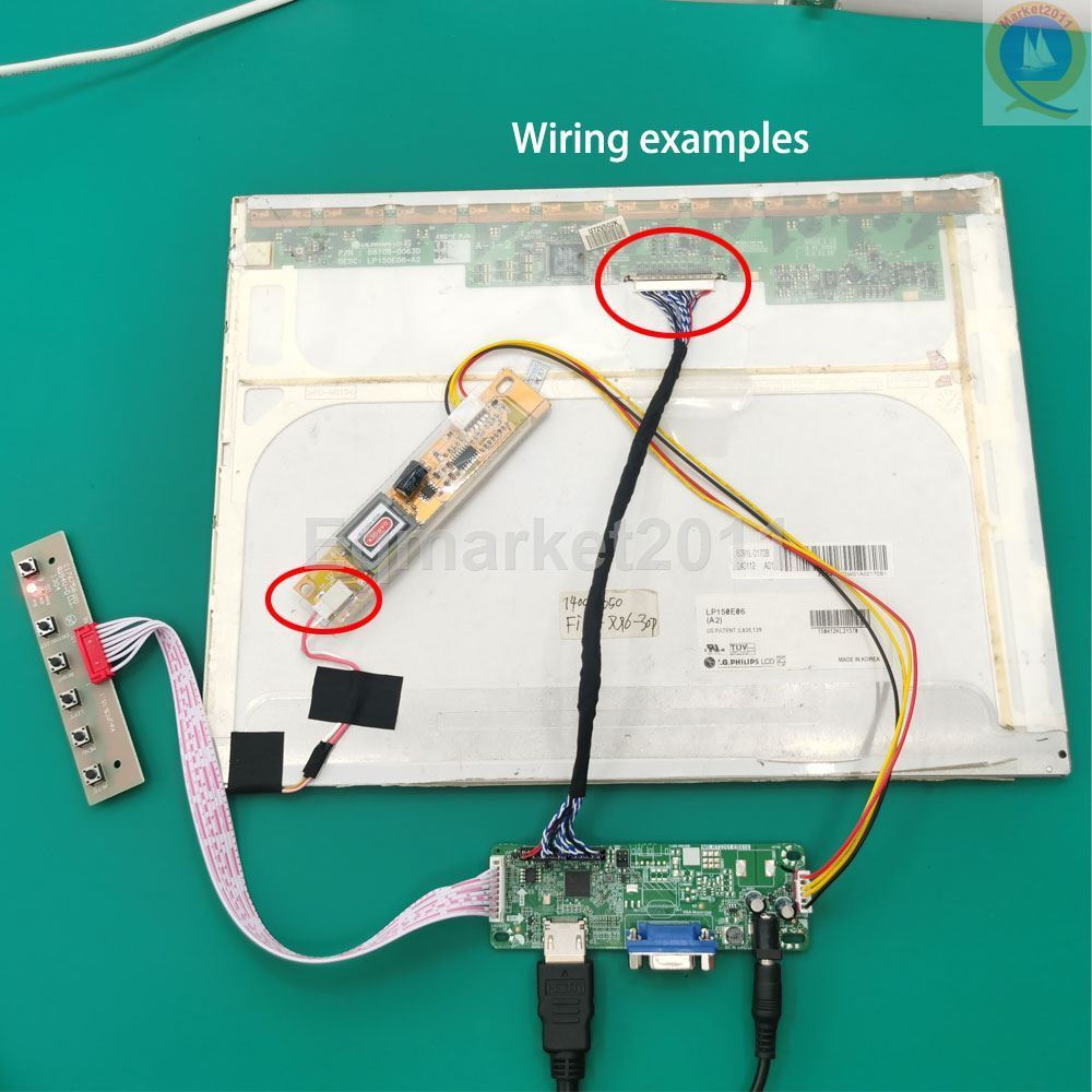 B154EW01 30pin LVDS Converter VGA LCD Display Controller Driver Board Kit HD-MI
