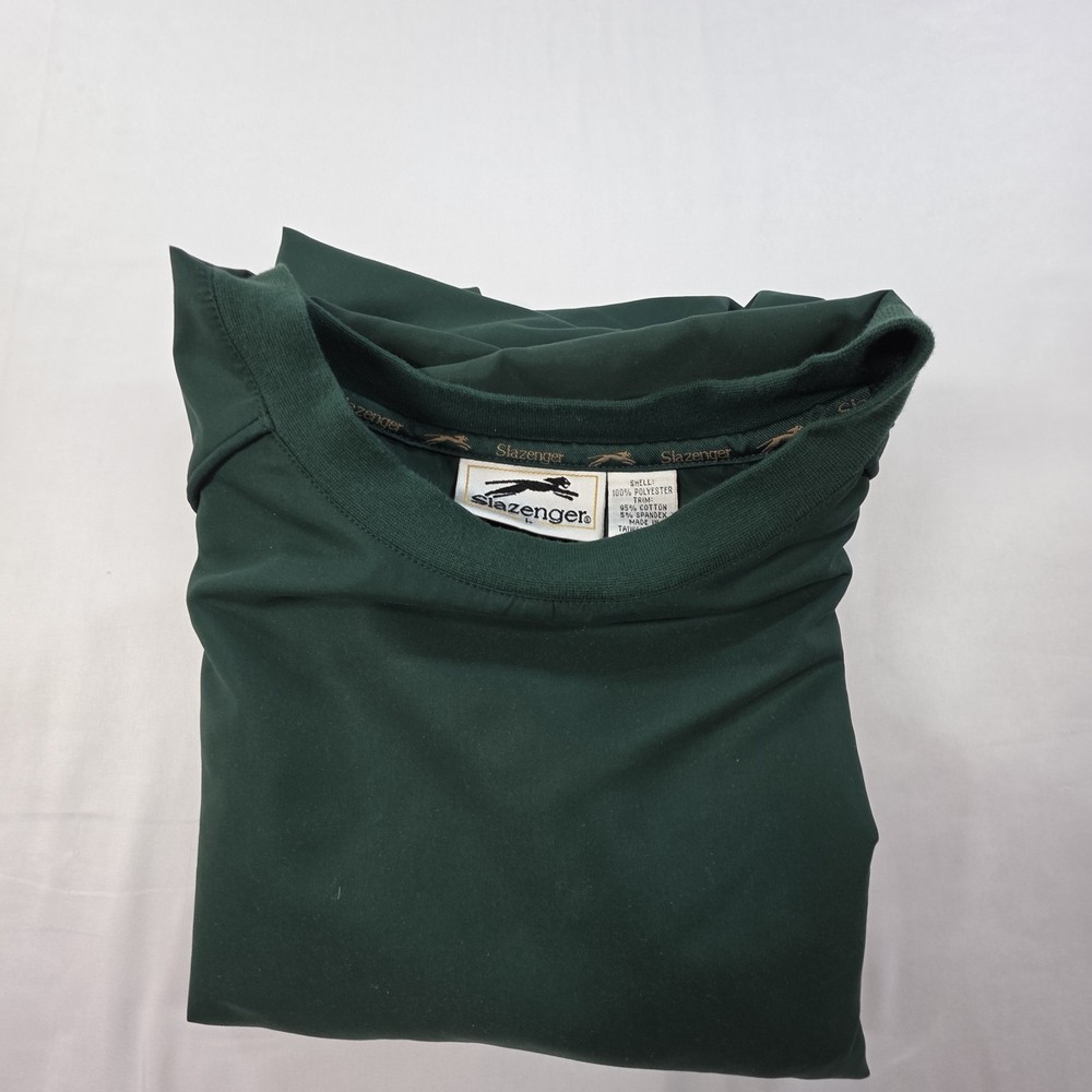 Slazenger Men's L Long Sleeve Golf Windbreaker Pullover Jacket Green