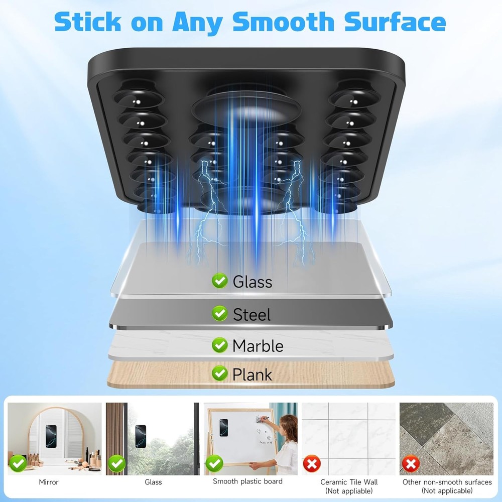 YWXTW Suction Cup for Phone iPhone Case, Durable Bulk Essential Black