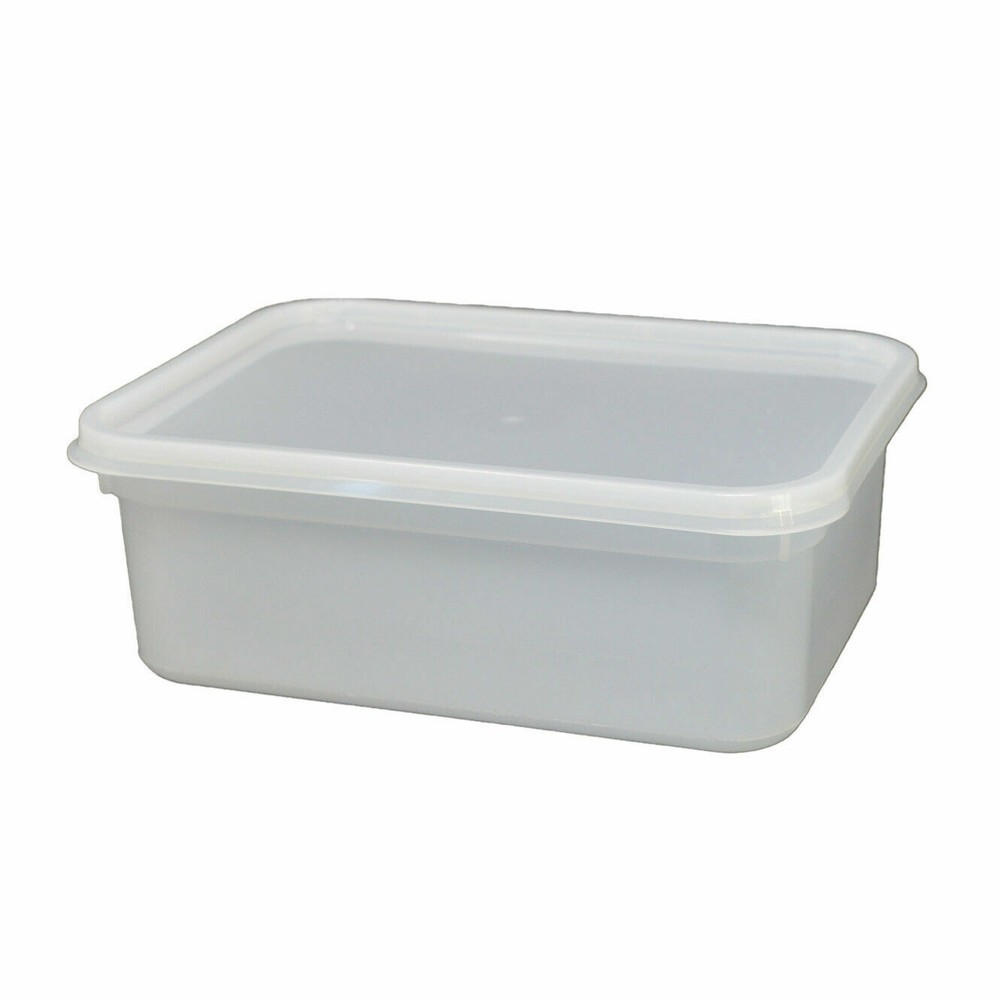 100 x 2 Litre Rectangular Ice Cream Tub with Lids Kitchen Food Storage Container