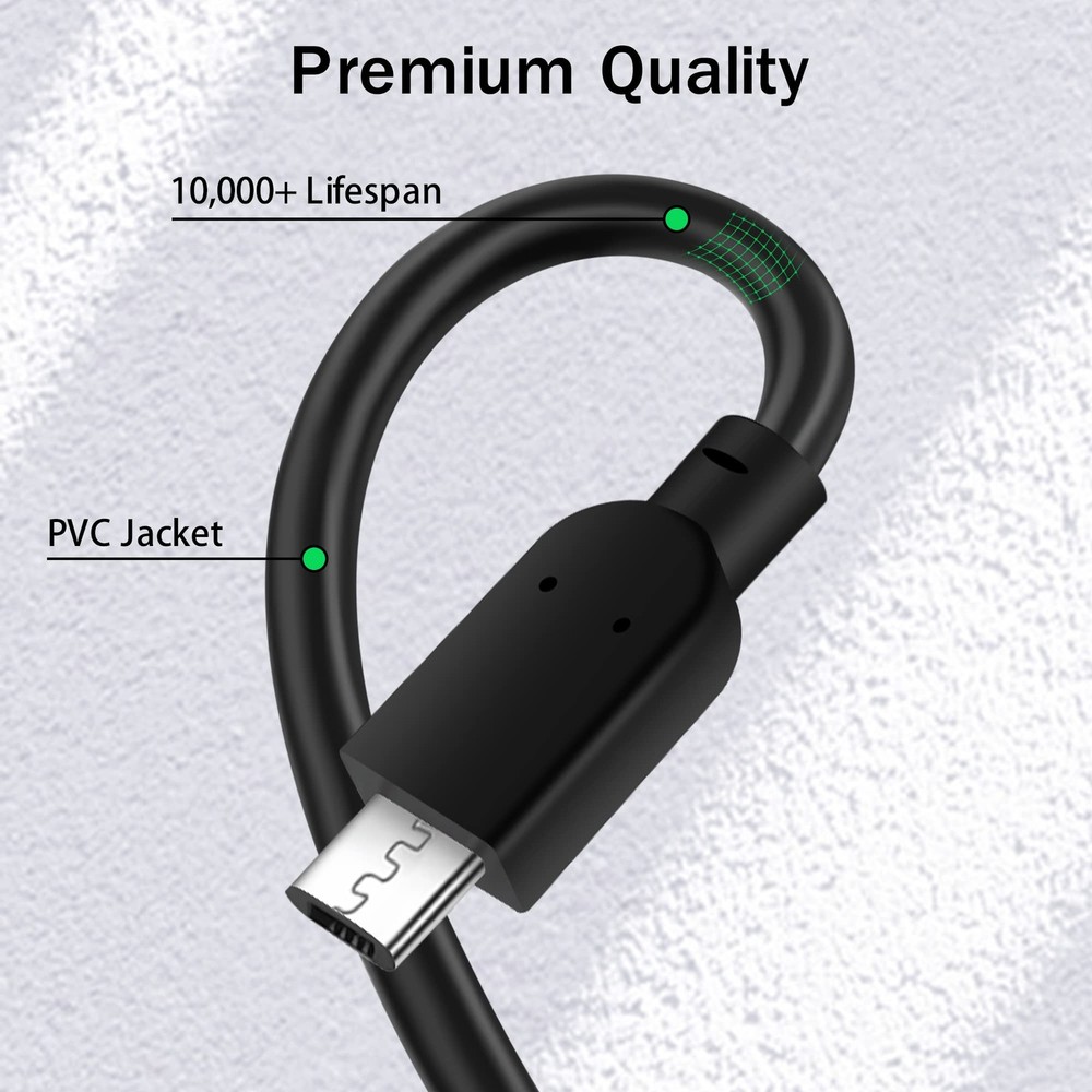USB-C to Micro USB Cable 4FT, Fast Charging & Data Sync, 4 Feet, Black