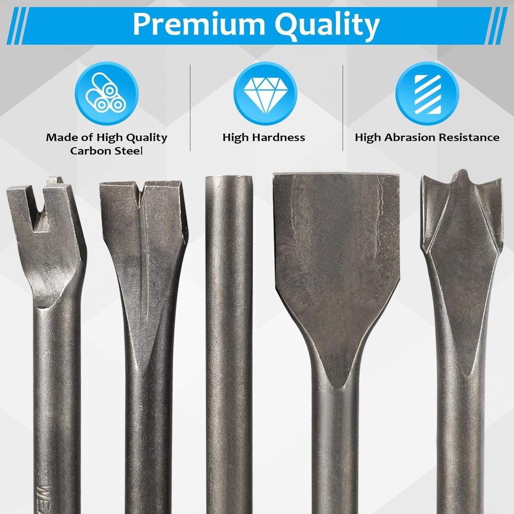 BTSHUB Air Hammer Chisel Set 9pcs Pneumatic Medium to Large