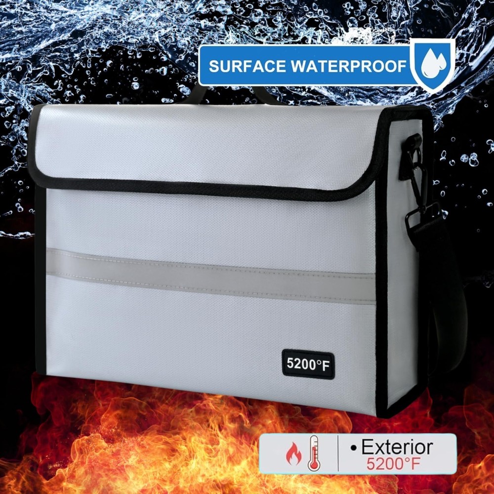 Fireproof Document Organizer - Waterproof & Fireproof Document Box for Home, ...