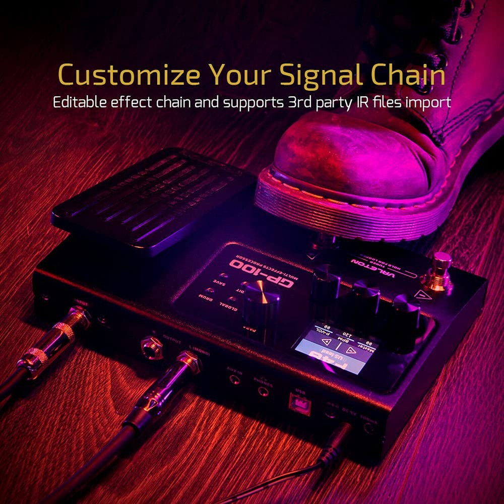 Valeton GP-100 Guitar Bass Amp Modeling IR Cabinets Simulation Multi Language...