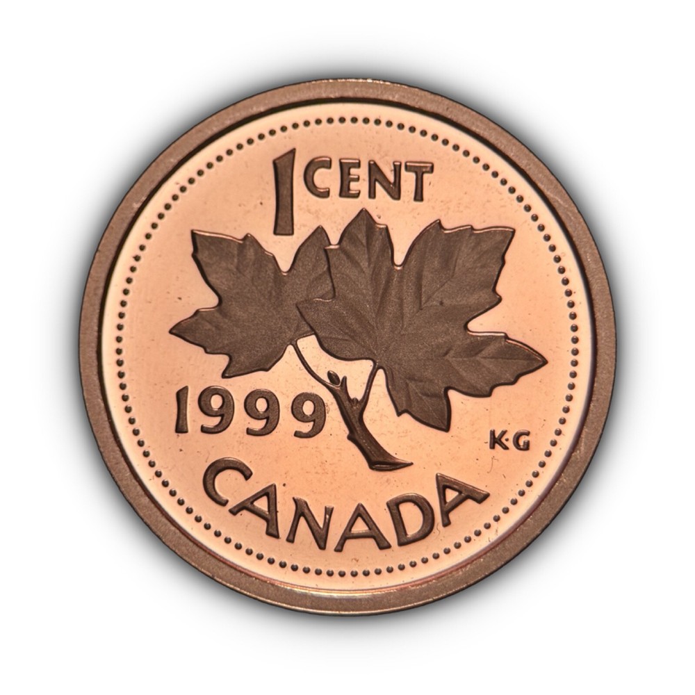 CANADA. 1999, 1 Cent - QEII, Maple Leaf, Frosted Superb Gem Proof 1