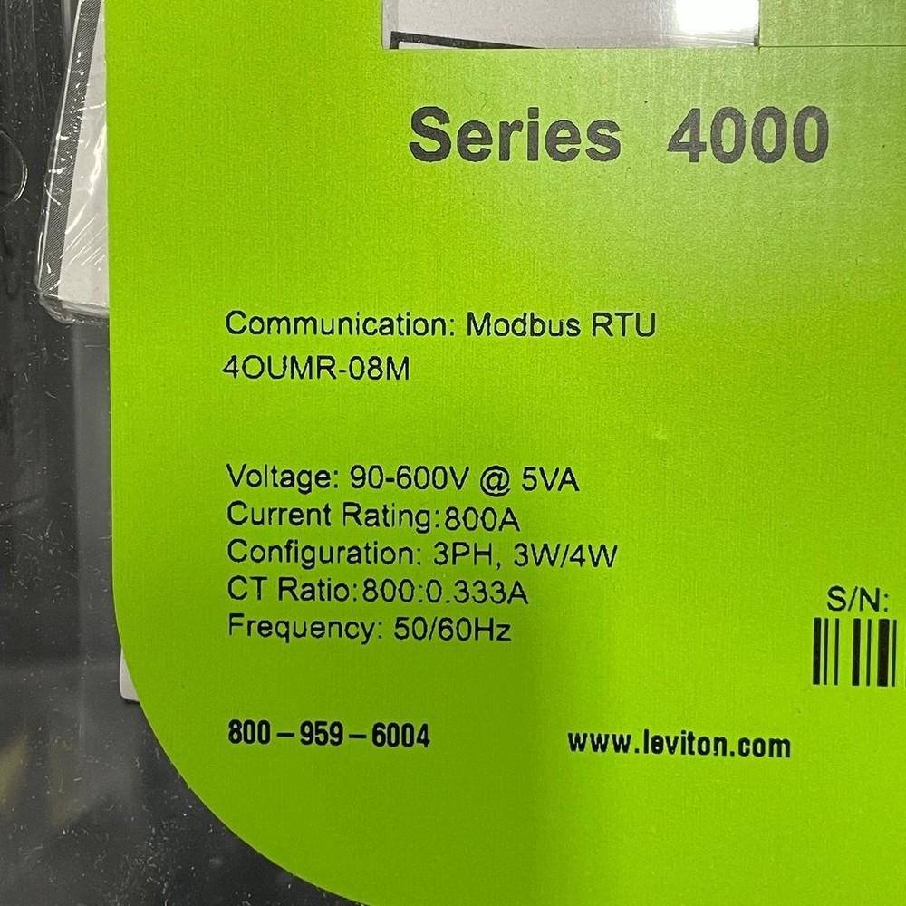 LEVITON 4OUMR-08M Modbus Meter Kit 3-Phase 3W/4W