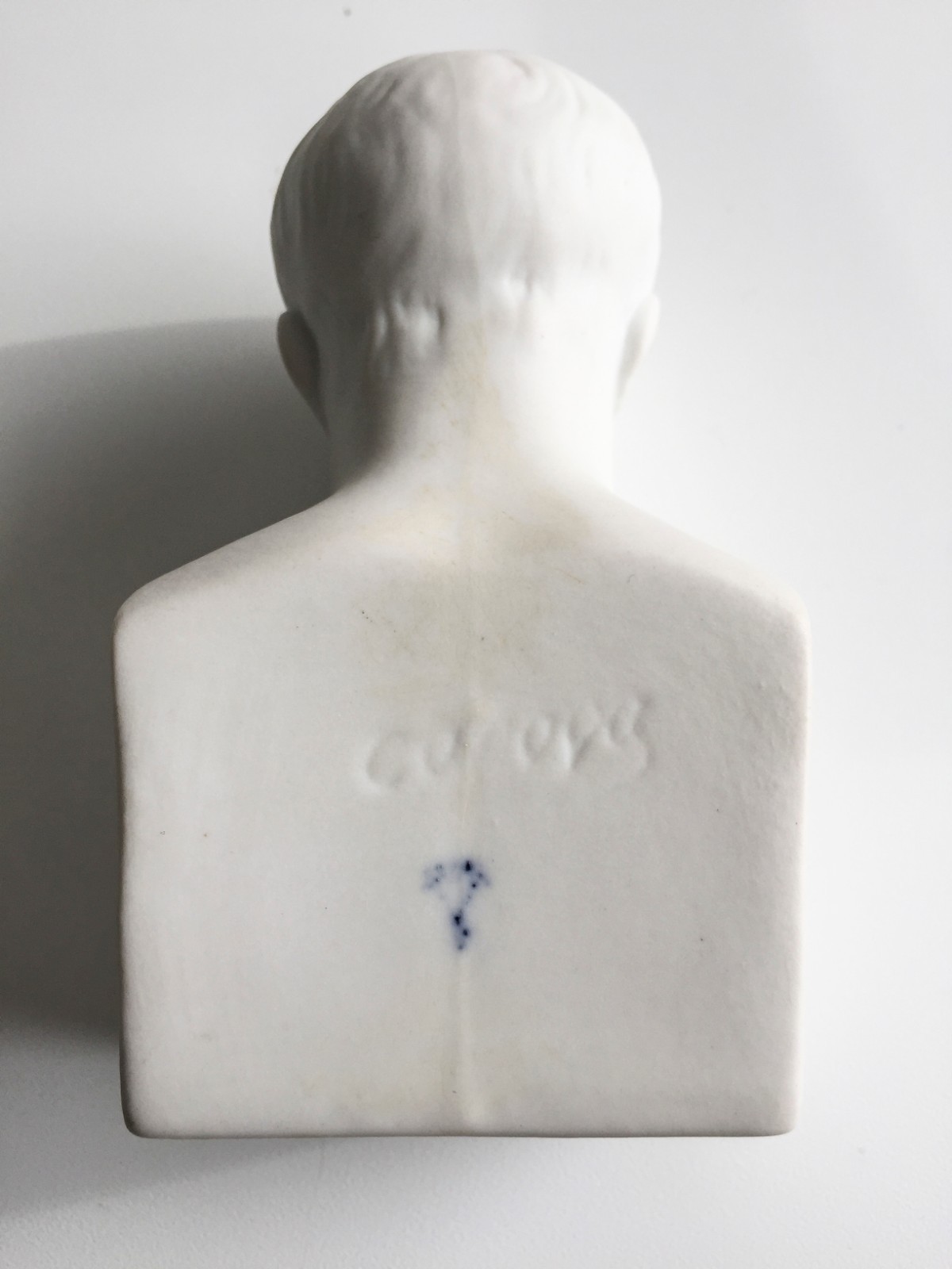 Antique White Bisque Porcelain Napoleon Bonaparte Bust Waterloo France