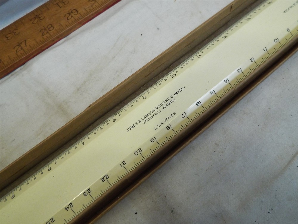 Jones & Lamson Draft Machine Scale Rule Drafting Tool in Box 19" Blue Print