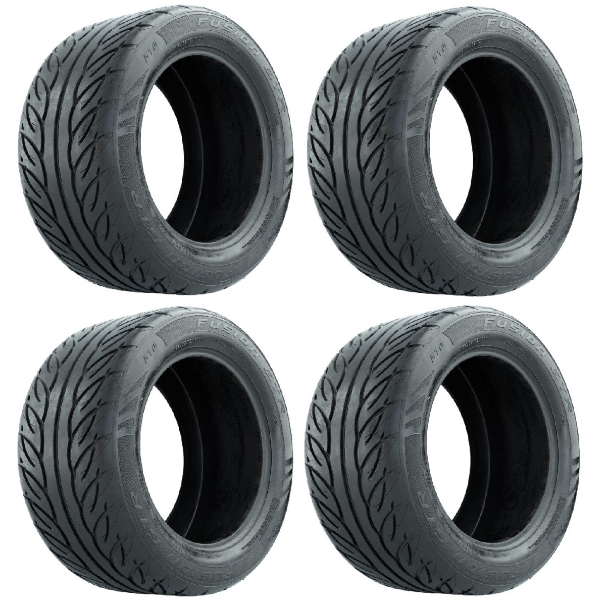Set of 4 Golf Cart Street Tires 255/45-R14 GTW Fusion GTR Steel Belted Radial