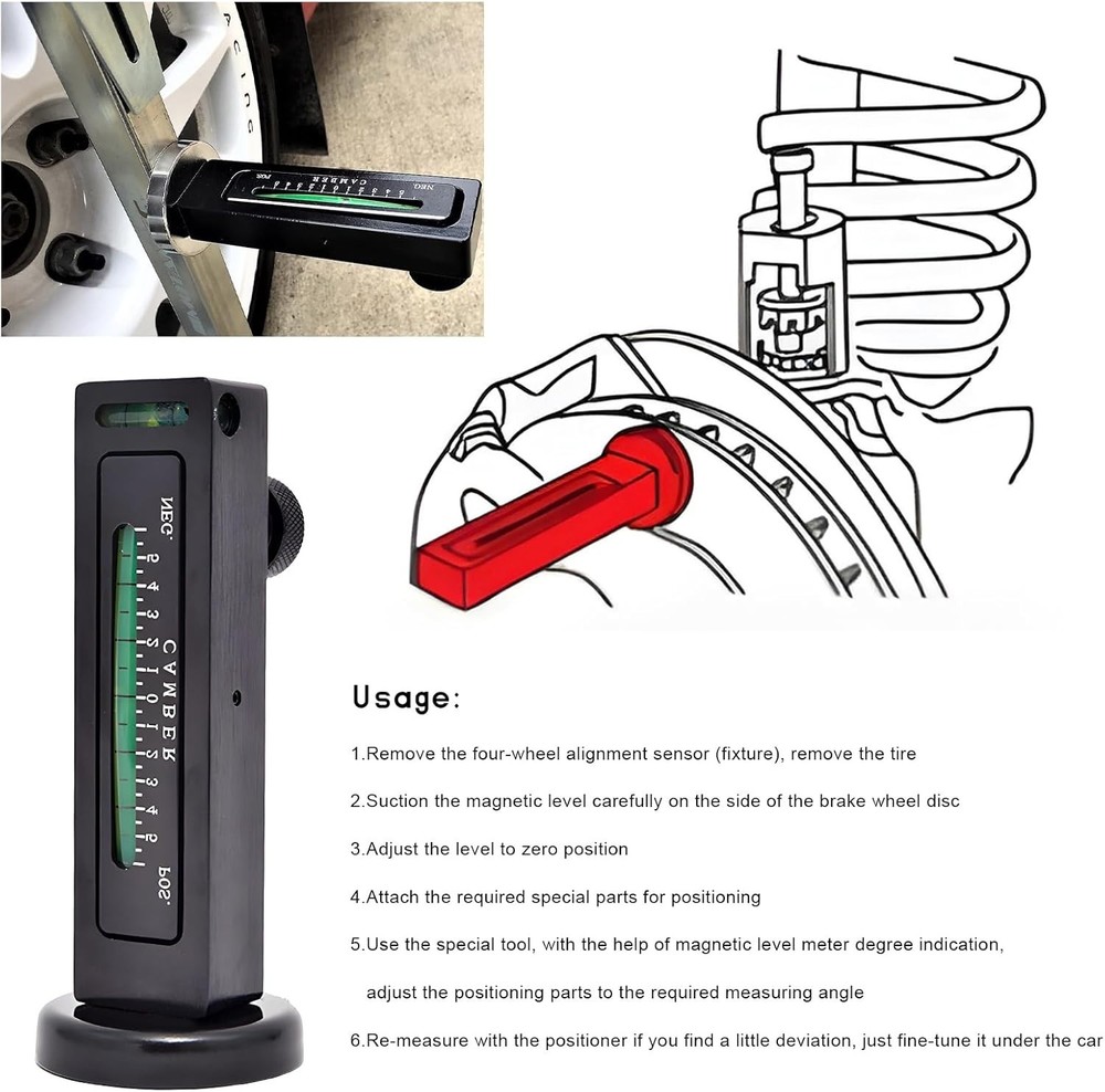 Magnetic Gauge Tool Camber Gauge Universal Adjustable Wheel Alignment Tool