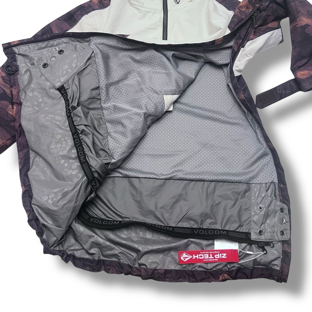 Volcom Pullover Snowboard Jacket Small Dusk Camo Womens Zip Tech Open Ski FLAW