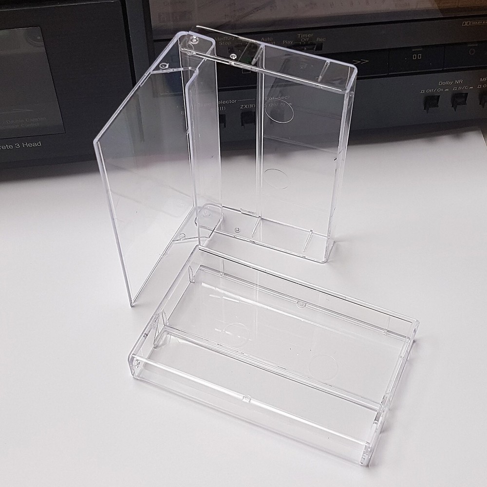 No Posts Cassette Tape Cases (5) Small Clear Plastic Storage Box